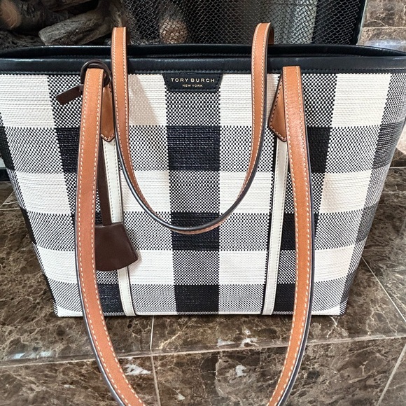 Tory Burch Gingham Tote - Picture 9 of 14